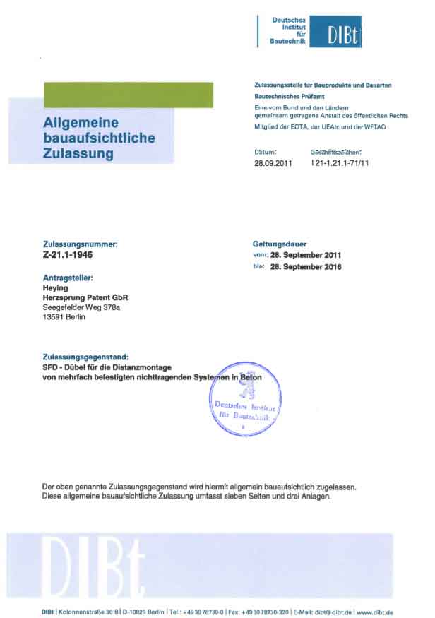 Germany Patent Authorization Certificate